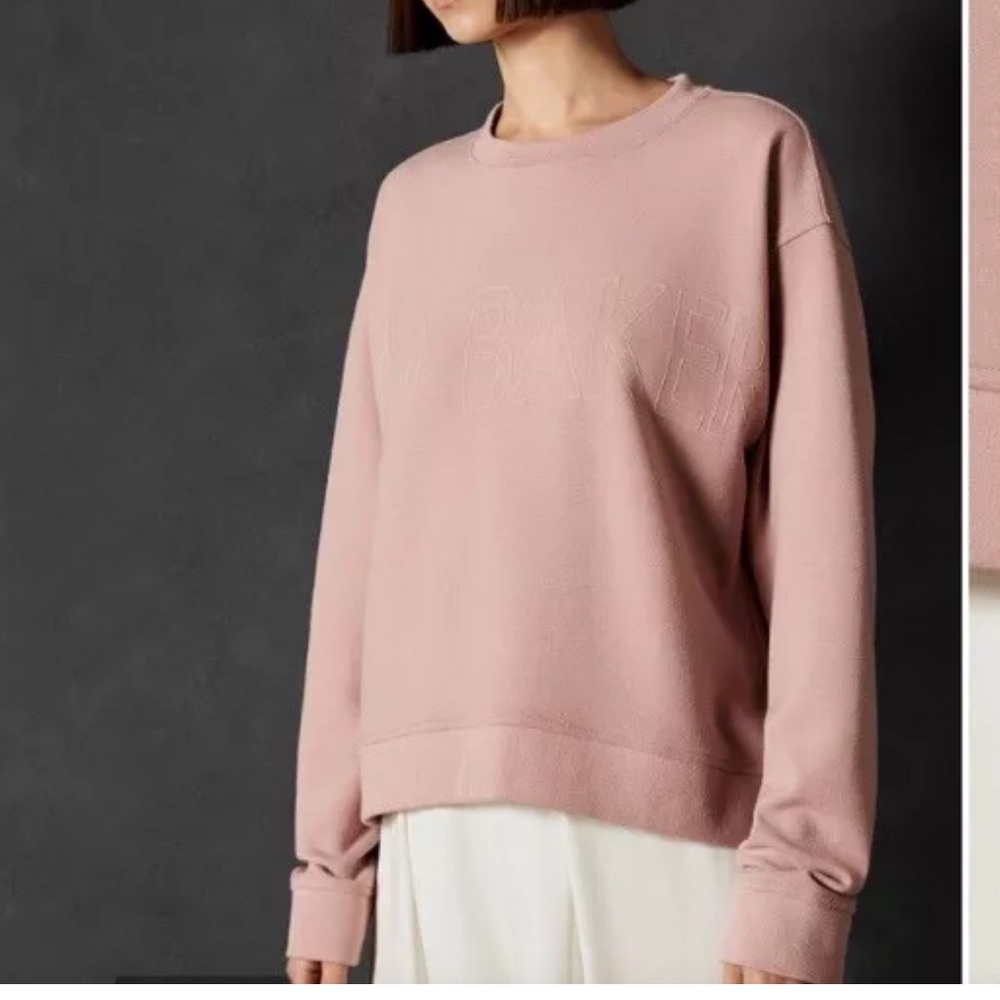 Ted Baker Lorito Logo Sweatshirt Dusky Pink Pullover Women’s Sz 4 US / 1 Ted